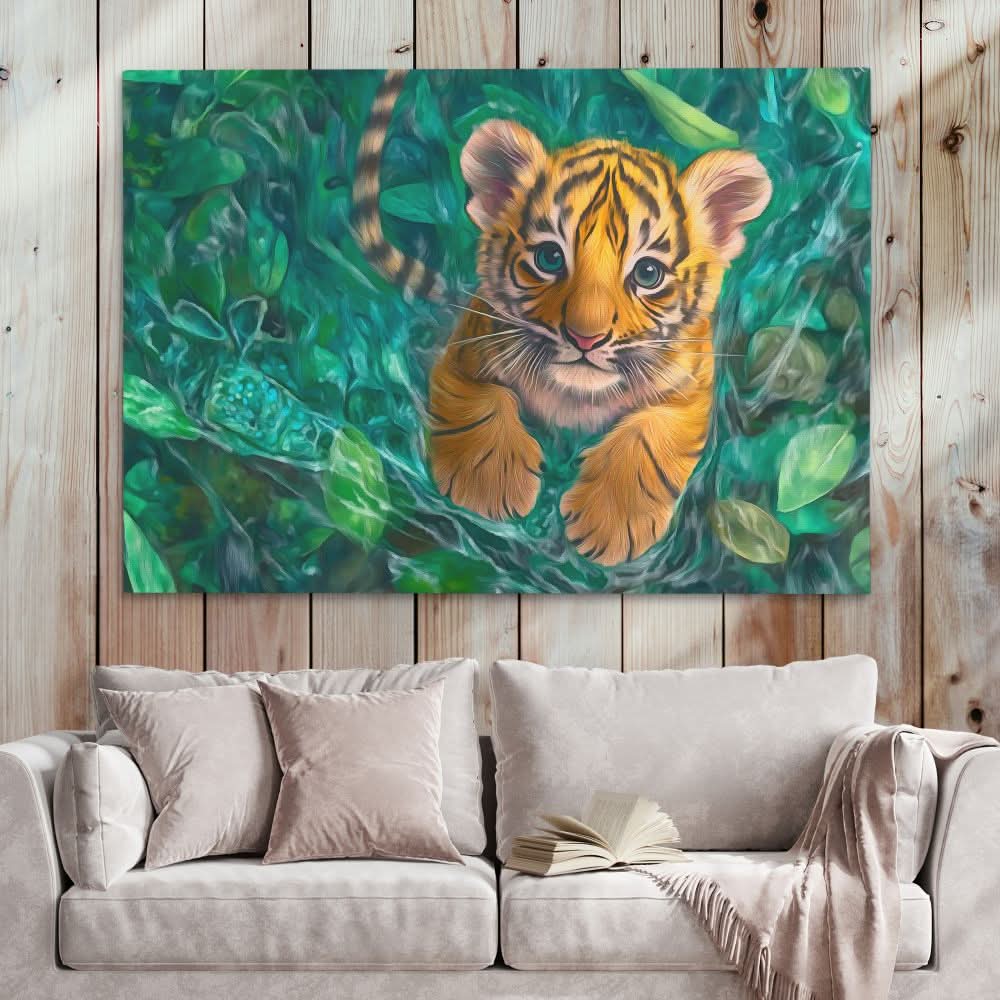Forest Paws - Earth Tones Baby Animal Canvas Print
