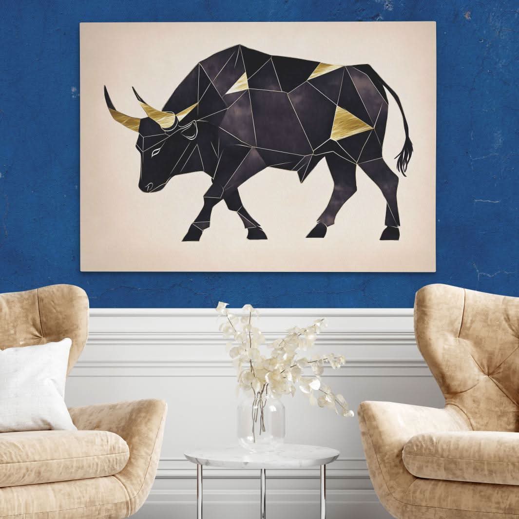 Forged in Gold - Black and Gold Wall Art for Home Office