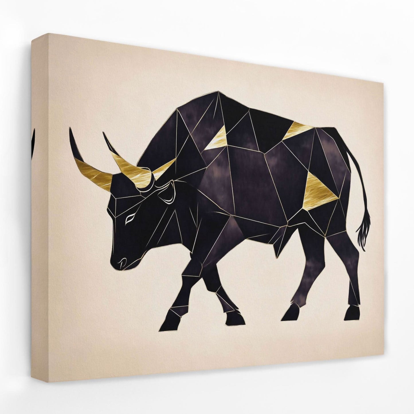 Forged in Gold - Bull Canvas Wall Art