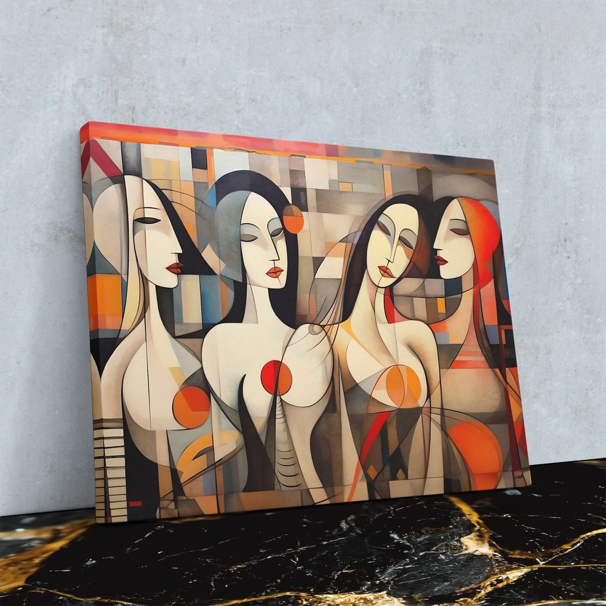 Four Shades of Grace - Abstract Wall Art in Black Frame