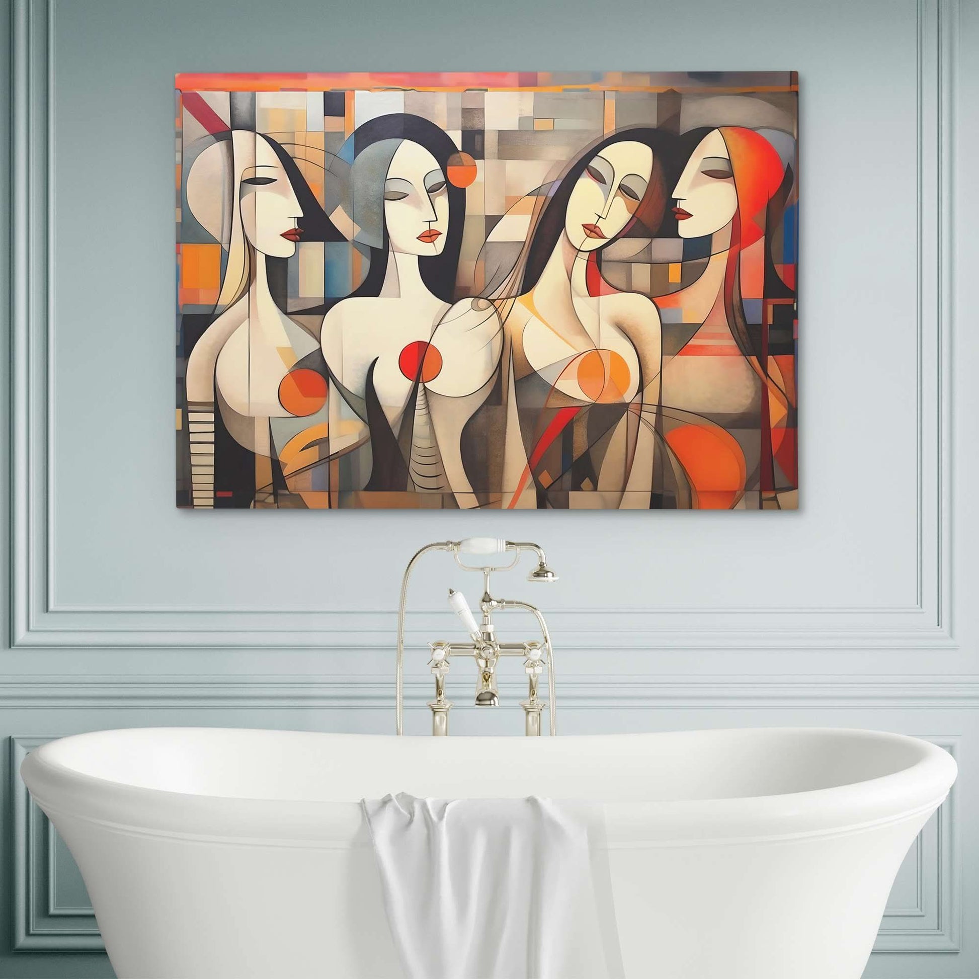 Four Shades of Grace - Red Feminine Canvas Print