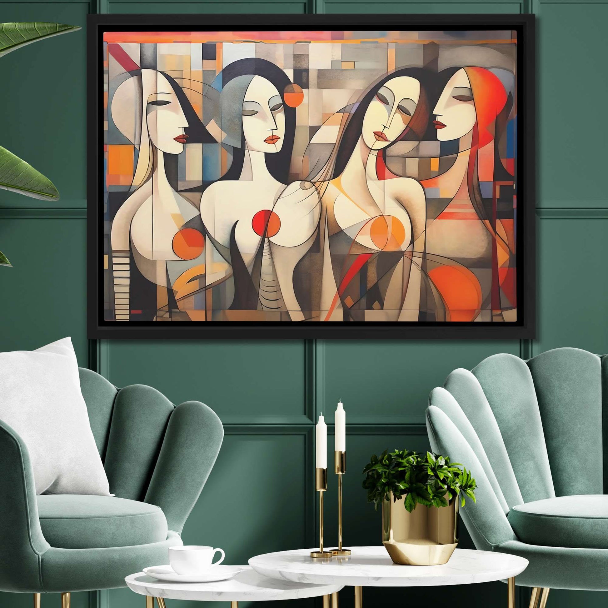 Four Shades of Grace - Feminine Wall Art in Black Frame