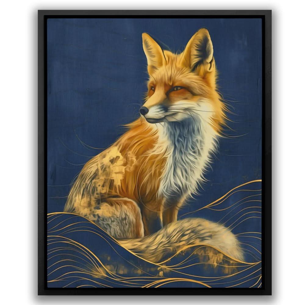 Foxy Stare - Fox Wall Art in Black Frame