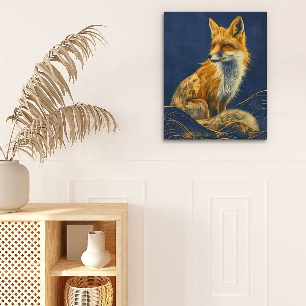 Foxy Stare - Wall Art in Black Frame