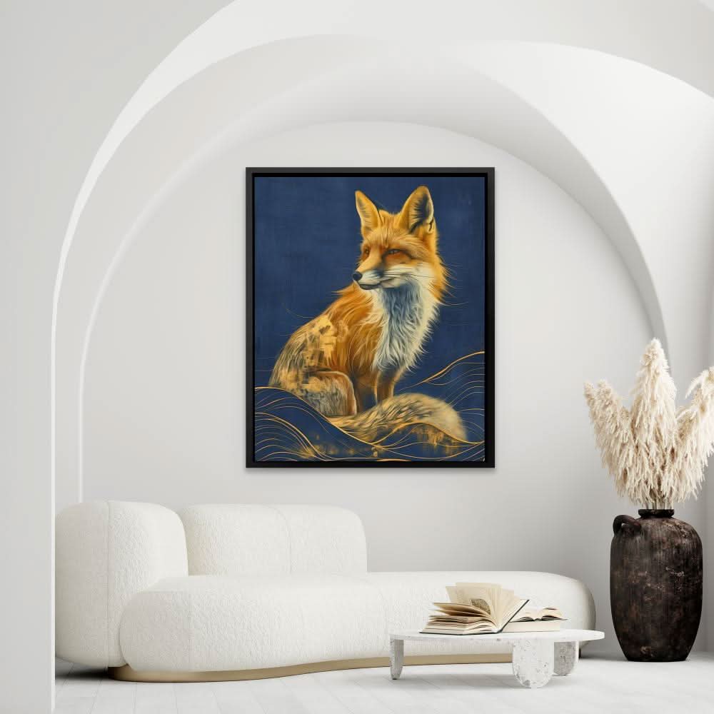 Foxy Stare - Blue Wall Art