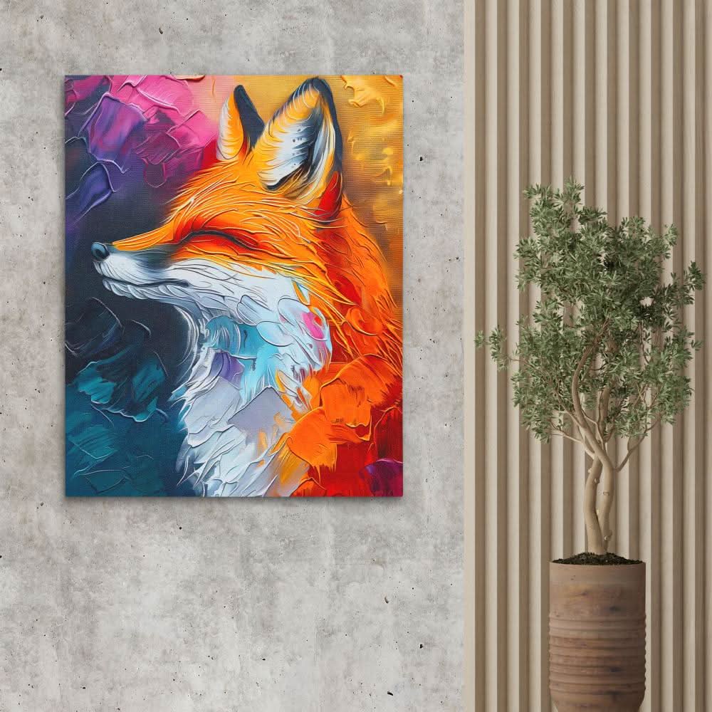 Foxy Tones - Colorful Fox Canvas Print