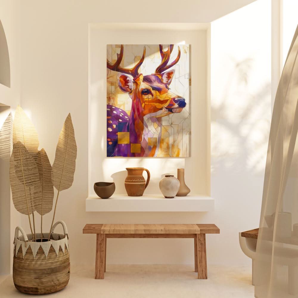 Fractal Deer - Gold Deer Canvas Print