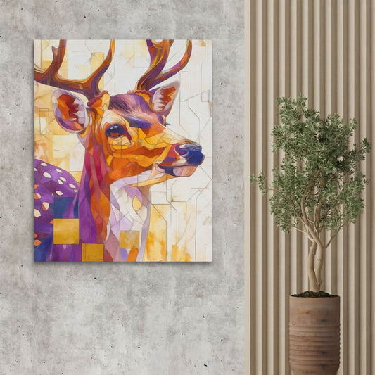 Fractal Deer - Wall Art in Black Frame