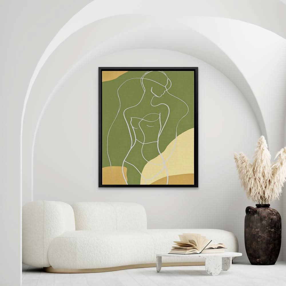 Fractured Art - Line Art Wall Art in Black Frame