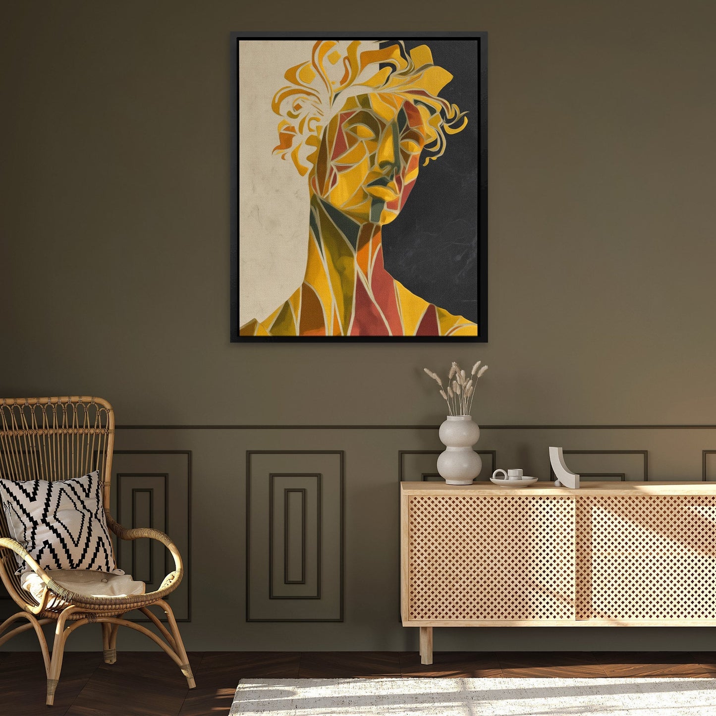 Fractured Golden Portrait - Luxury Wall Art