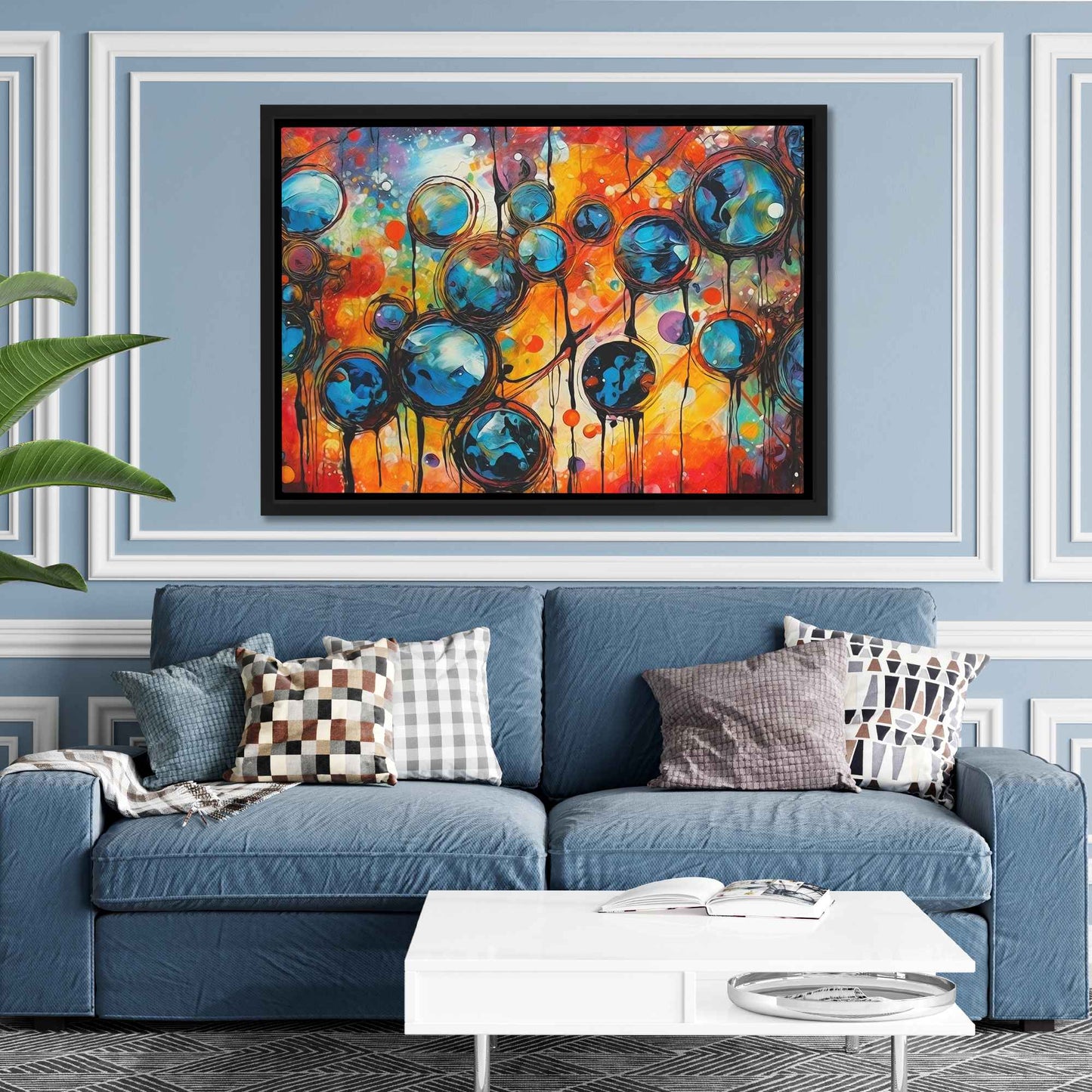 Fractured Spectrum - Blue Canvas Print