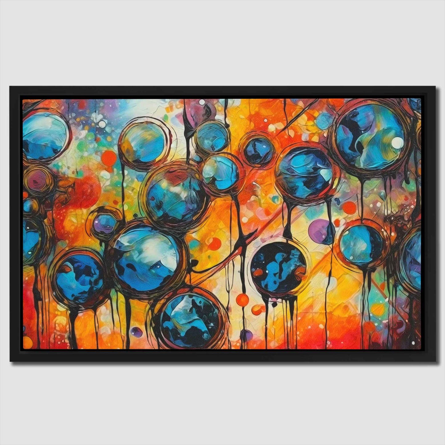 Fractured Spectrum - Abstract Blue Canvas Wall Art