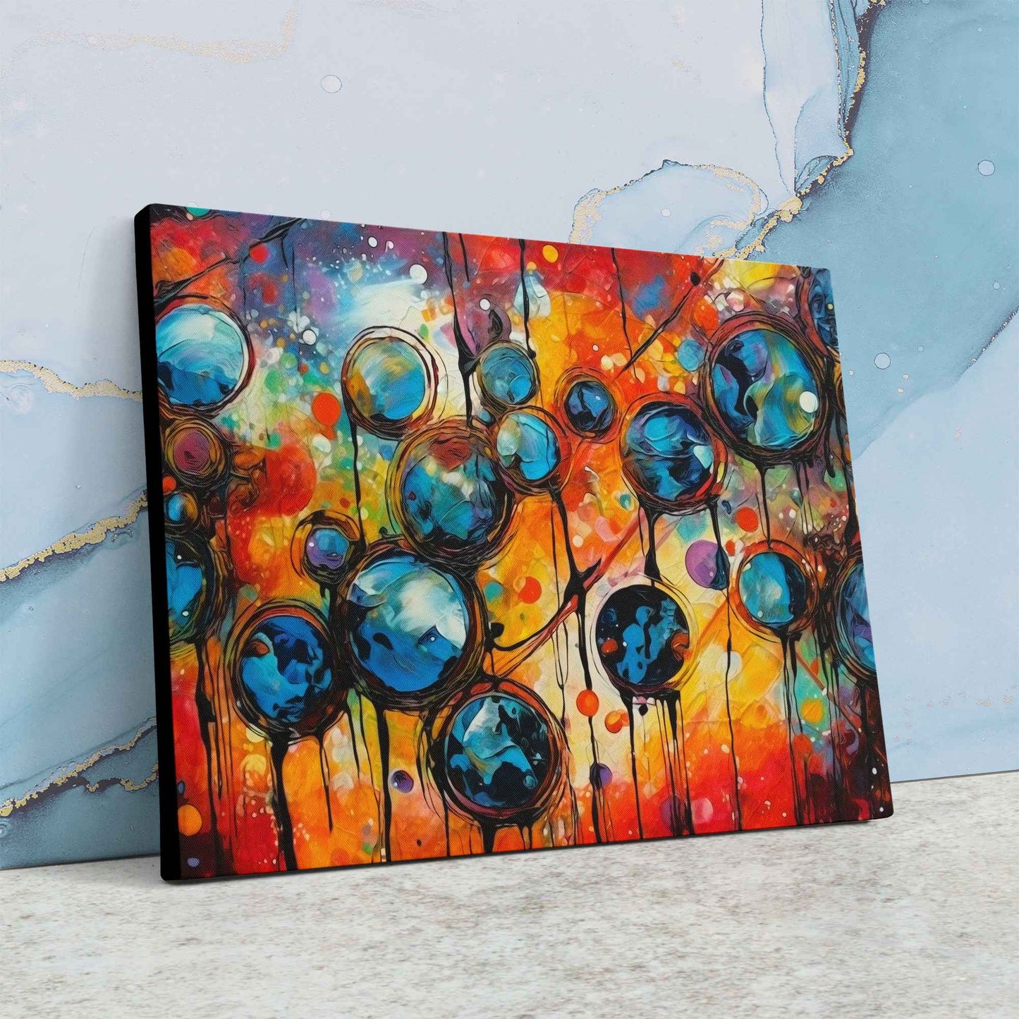 Fractured Spectrum - Abstract Wall Art in Black Frame