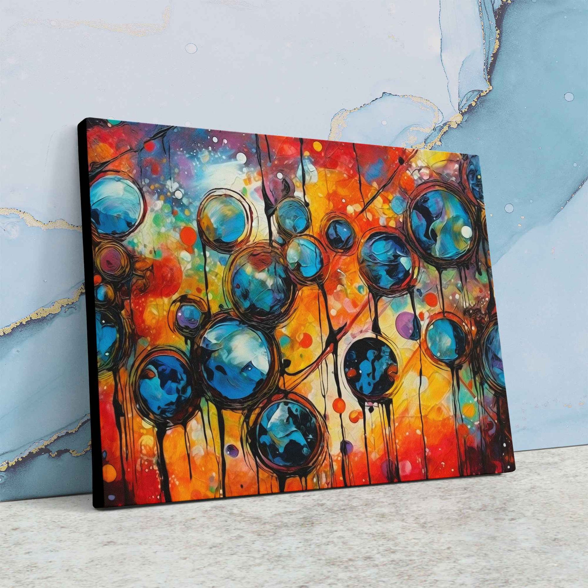 Fractured Spectrum - Abstract Wall Art in Black Frame