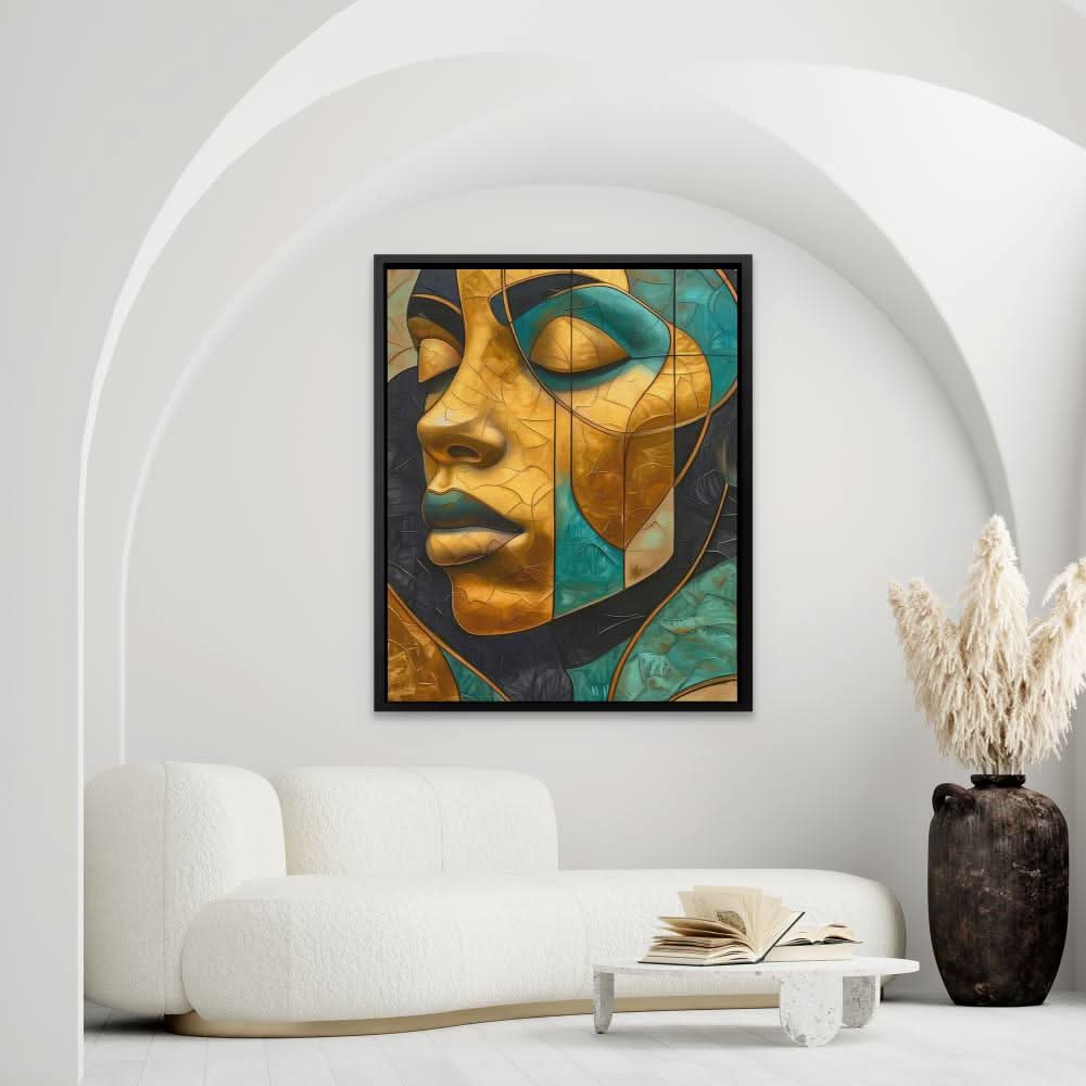 Fragmented Harmony - Gold Canvas Wall Art