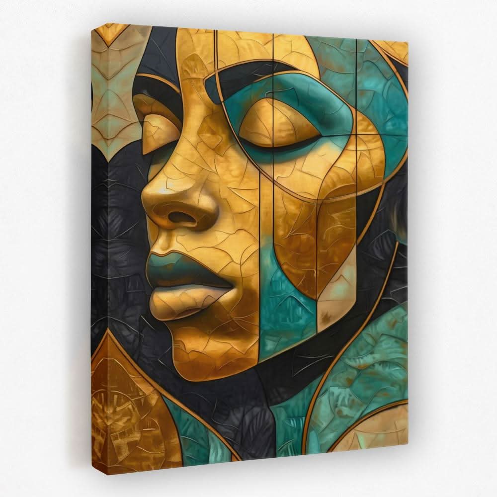 Fragmented Harmony - Feminine Wall Art in Black Frame
