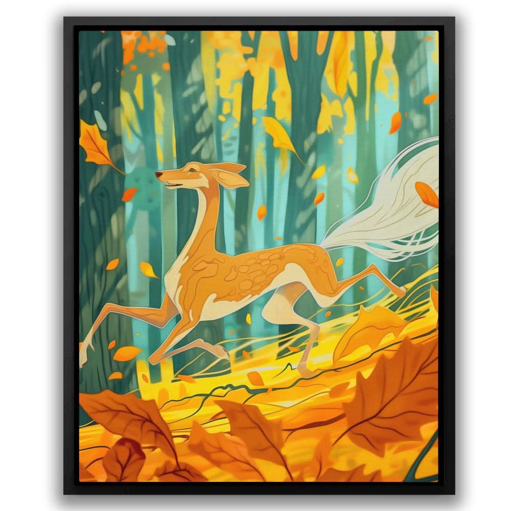 Free Running Through Fall - Large Surrealism Canvas Print