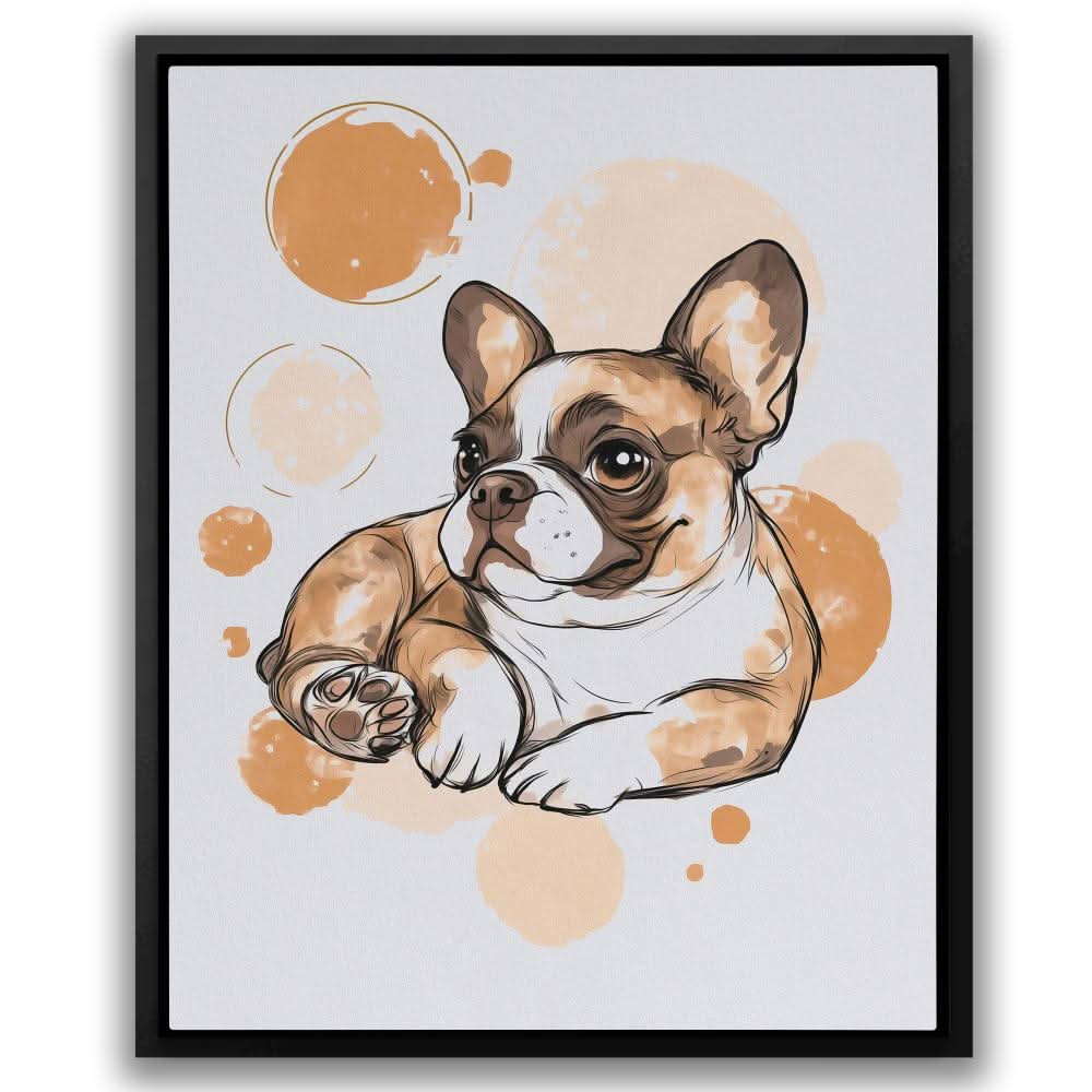 French Bulldog - Dog Wall Art in Black Frame