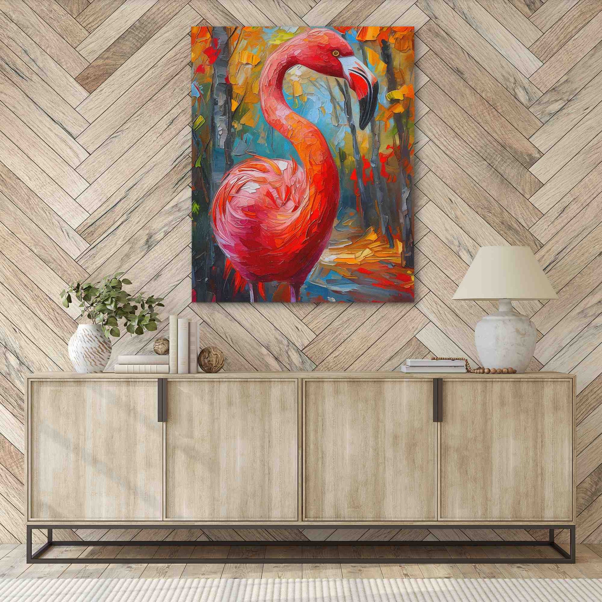 Fresh Flamingo - Large Canvas Print