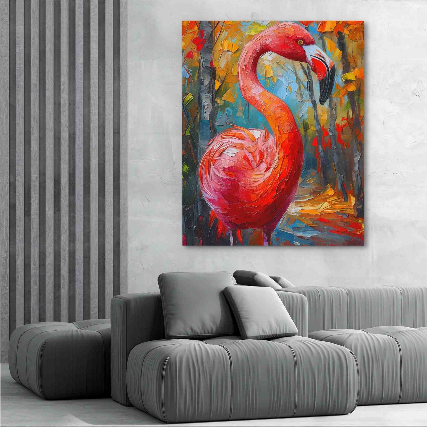 Fresh Flamingo - Gold Wall Art