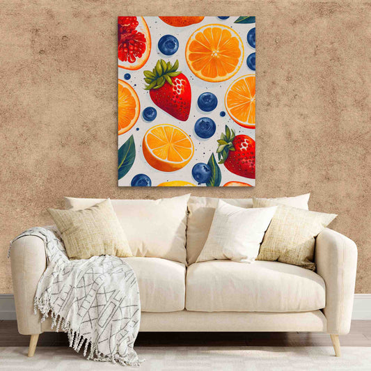 Fresh Fruits - Abstract Wall Art in Black Frame
