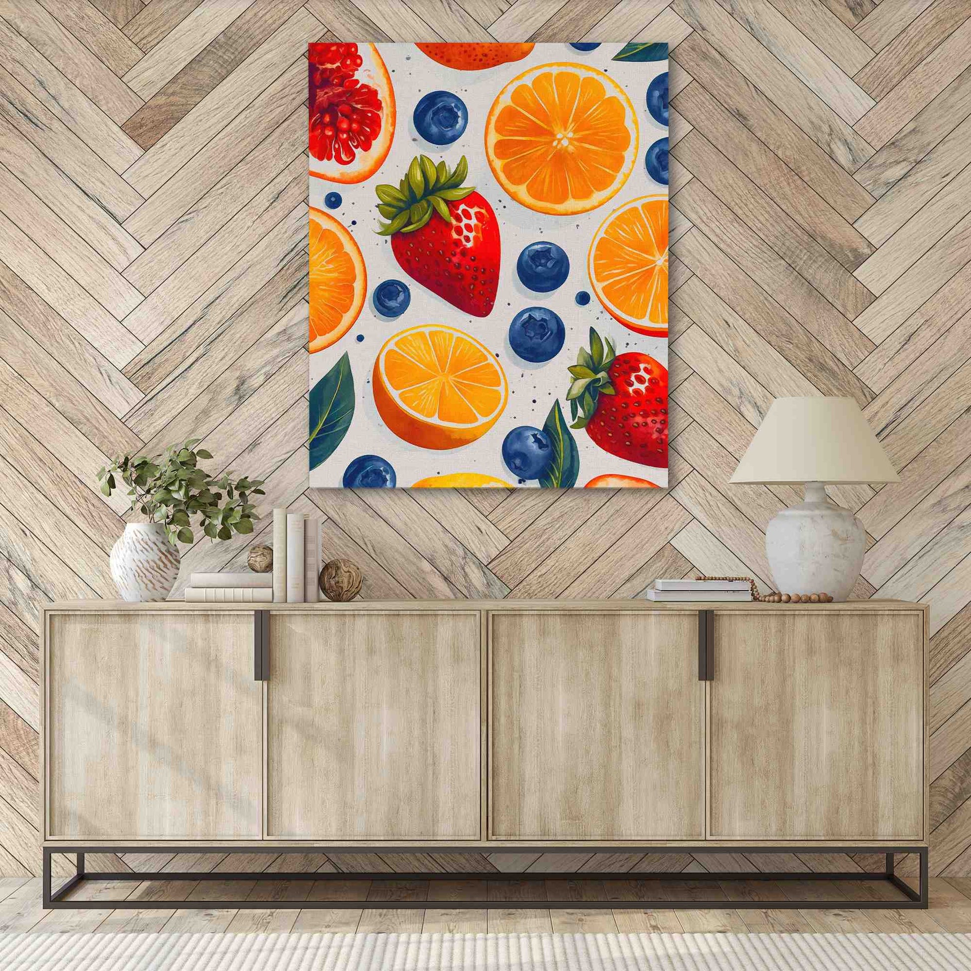Fresh Fruits - Food Wall Art in Black Frame