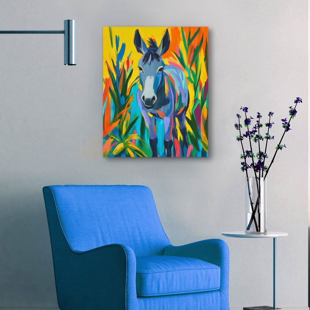 Friendly Donkey - Country and Farm Art for Kids Room