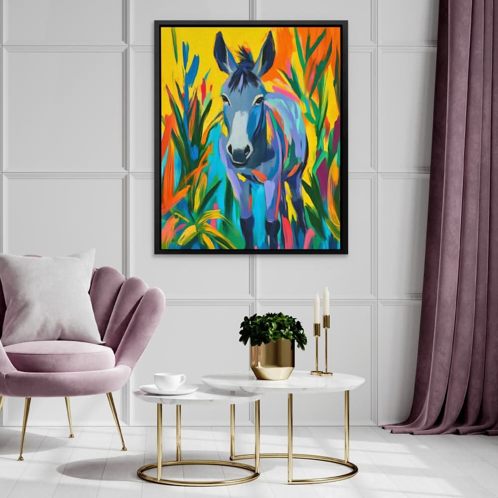 Friendly Donkey - Colorful Wall Art for Kitchen