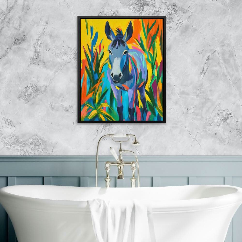 Friendly Donkey - Colorful Donkey Canvas Print