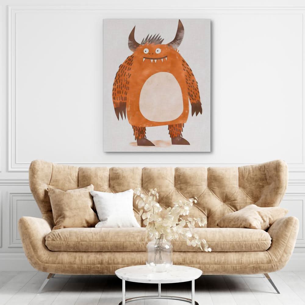 Friendly Fiend - Fun Wall Art in Black Frame