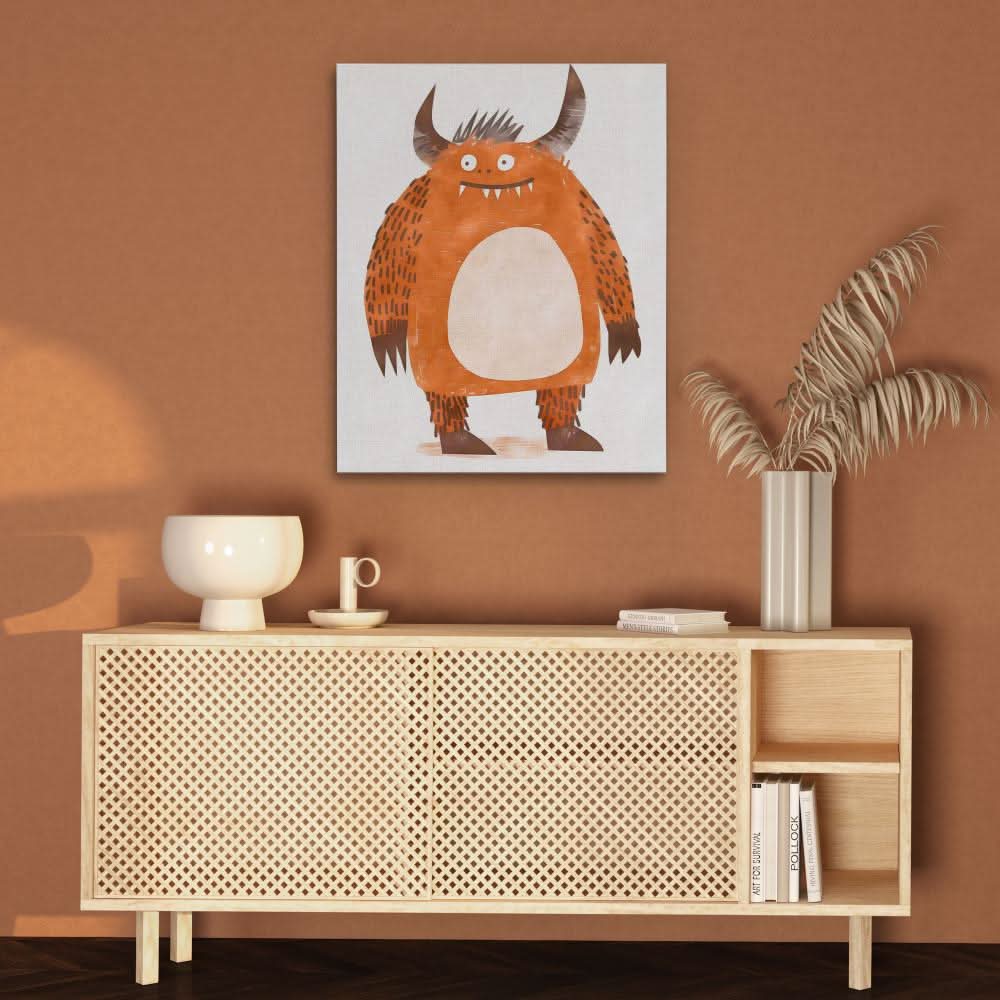 Friendly Fiend - Modern Wall Art in Black Frame