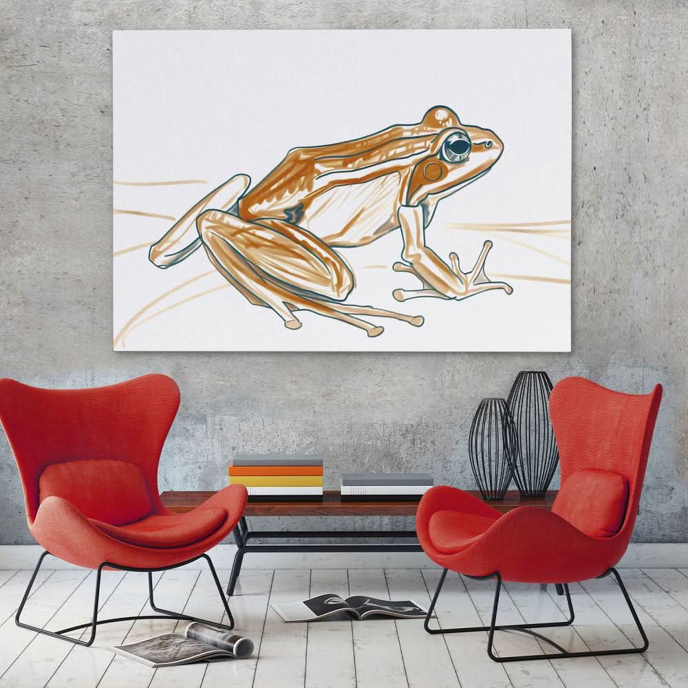 Frog Doodle - Large Minimalist Canvas Print