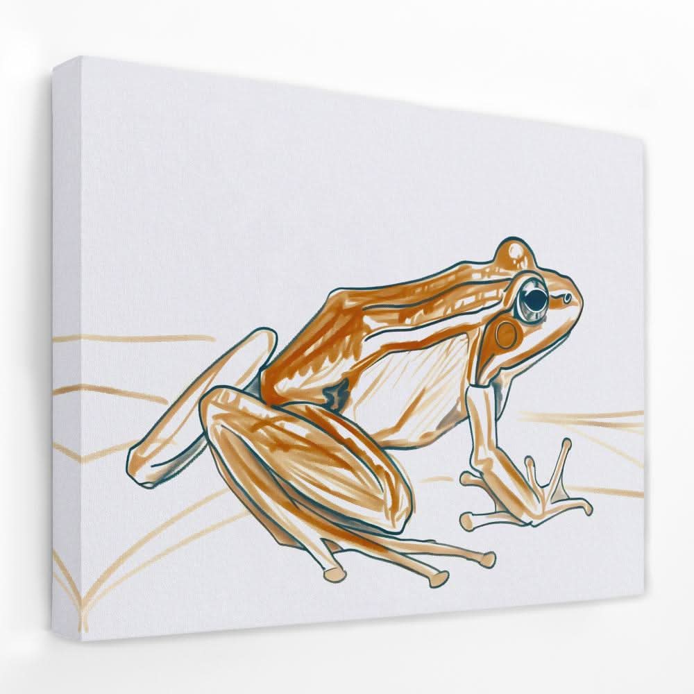 Frog Doodle - Animals Canvas Wall Art