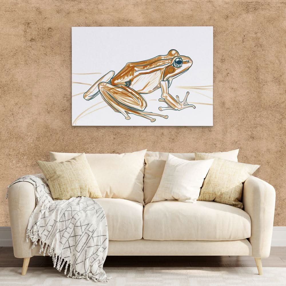 Frog Doodle - Doodle Wall Art in Black Frame