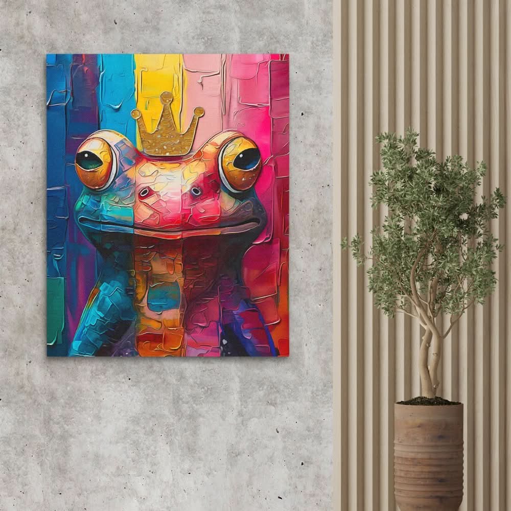 Frog King - Large Canvas Print