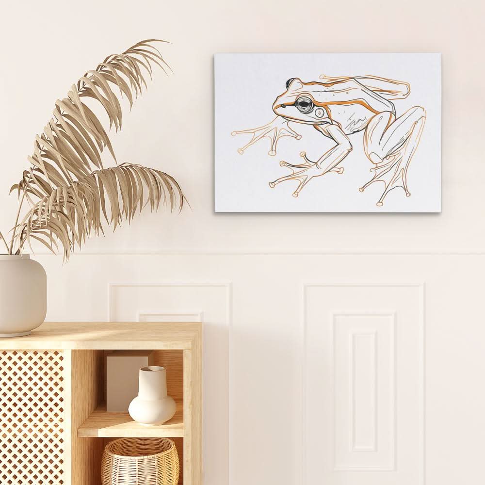 Frog Sketch - Animals Art for Bathroom