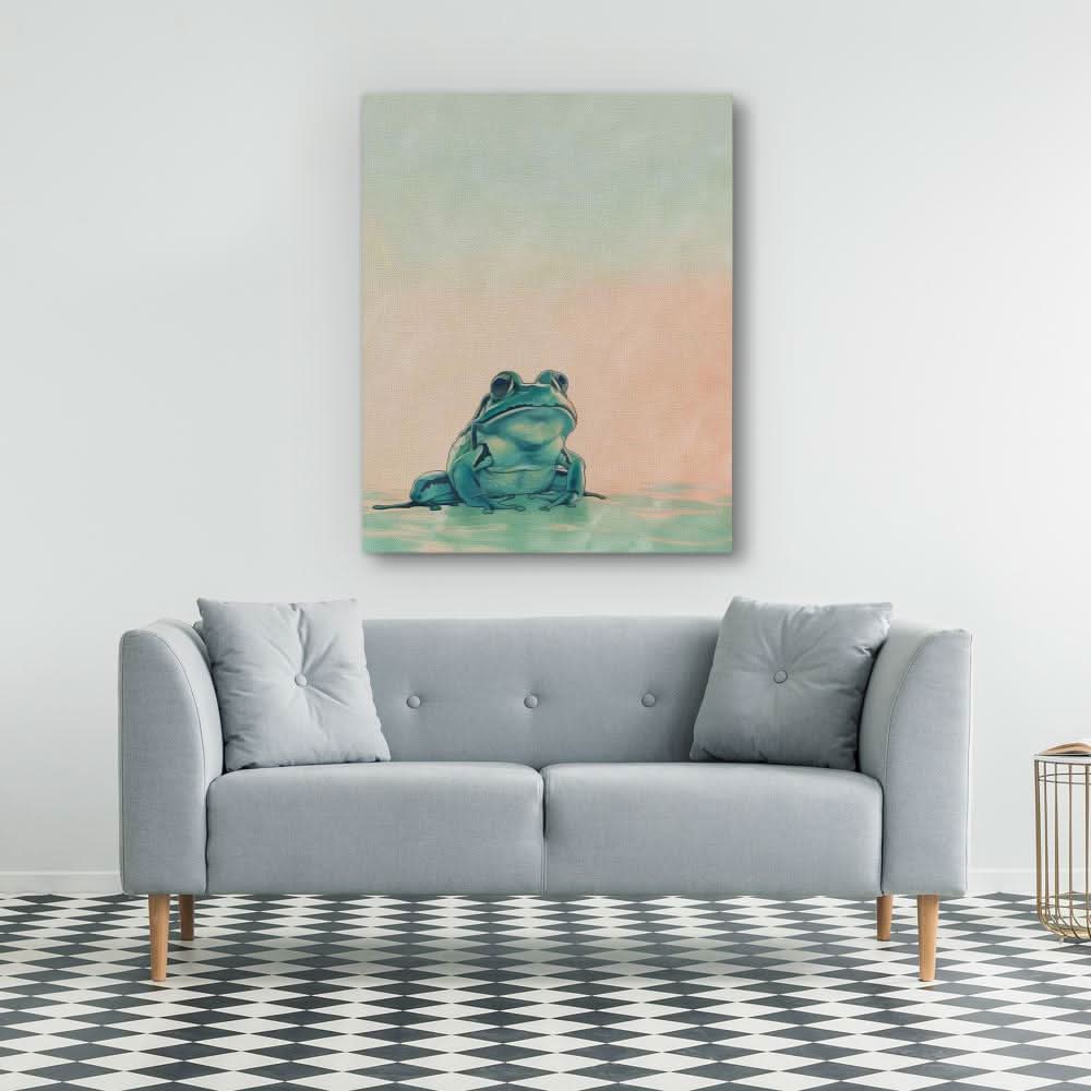 Froggy Bliss - Large Minimalist Canvas Print