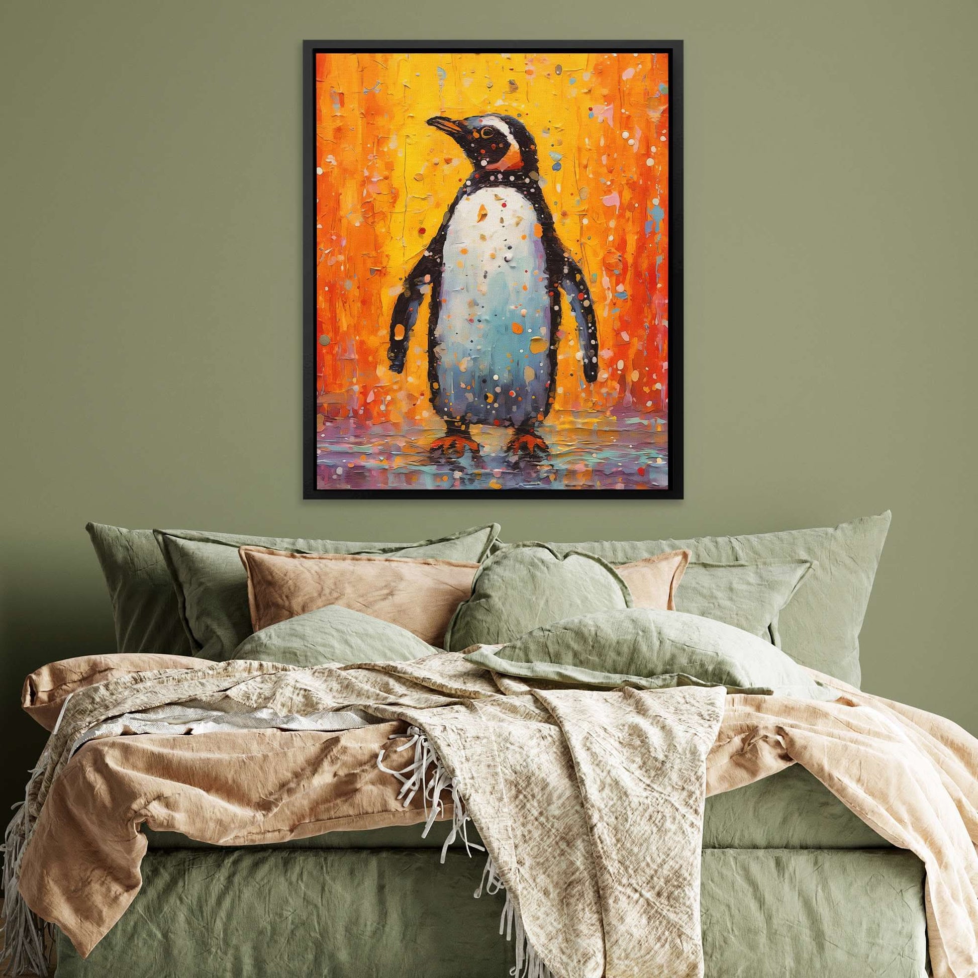 Frozen Abstraction - Orange Canvas Wall Art