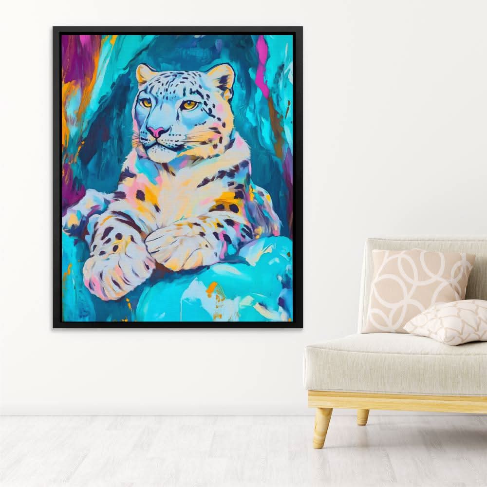 Frozen Guardian - Blue Big Cat Canvas Print