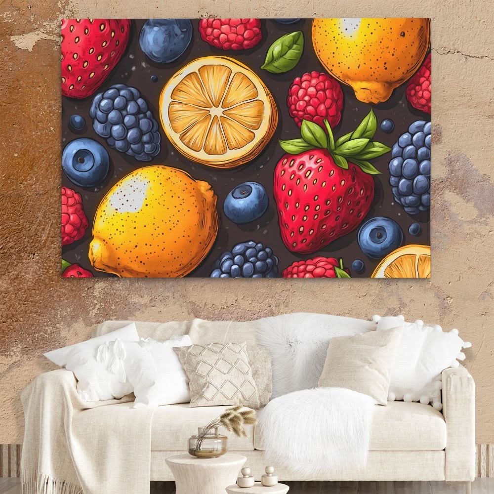 Fruit Wall - Wall Art in Black Frame