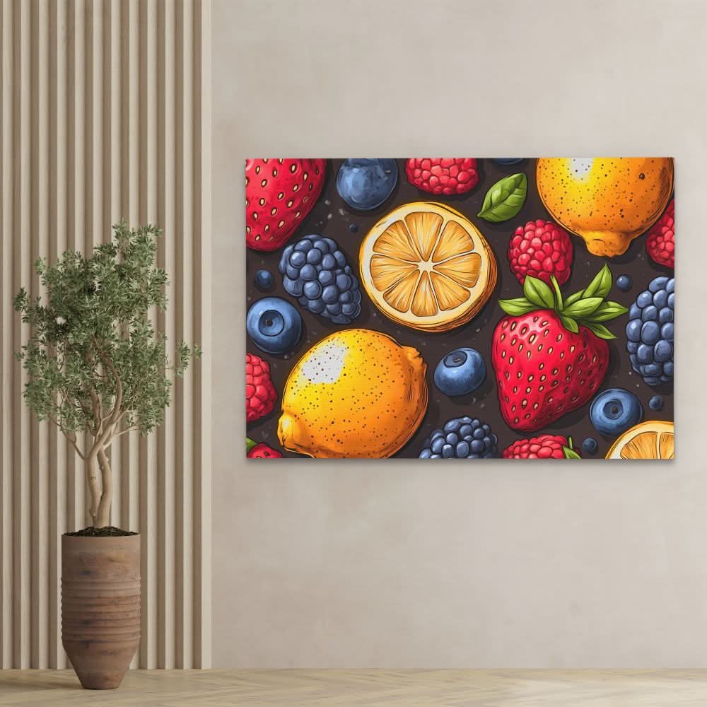 Fruit Wall - Food Wall Art in Black Frame