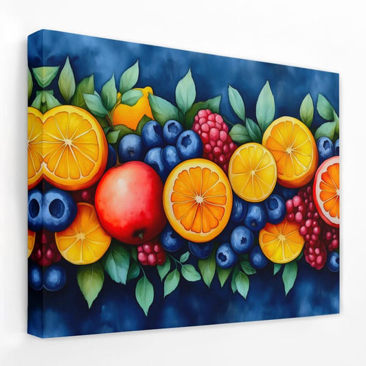 Fruit Wreath - Country and Farm Canvas Wall Art