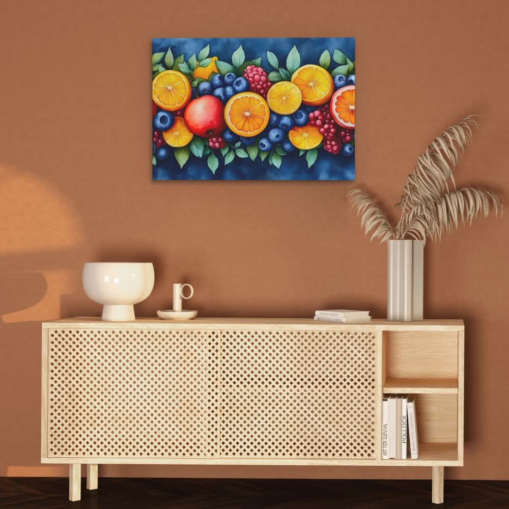 Fruit Wreath - Large Canvas Print