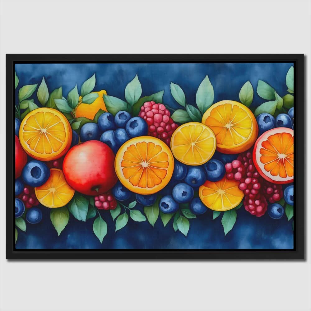 Fruit Wreath - Colorful Wall Art for Kitchen