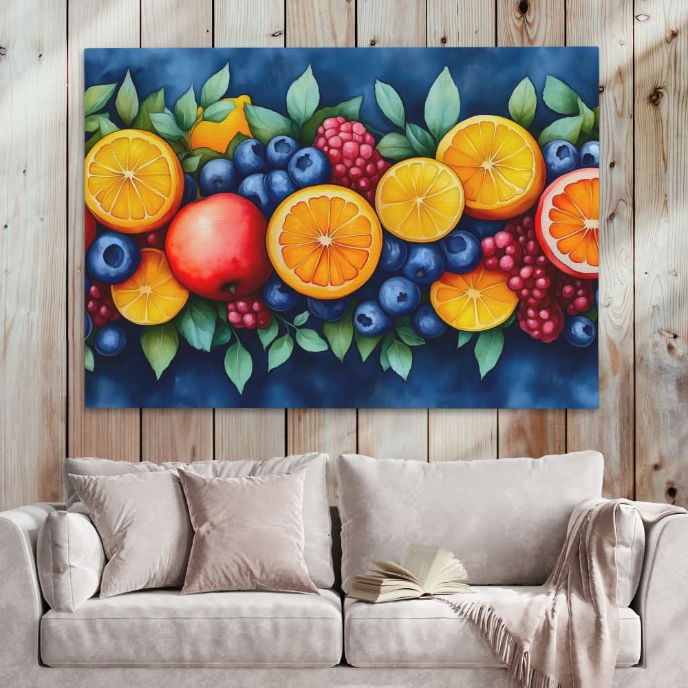 Fruit Wreath - Country and Farm Art for Dining Room