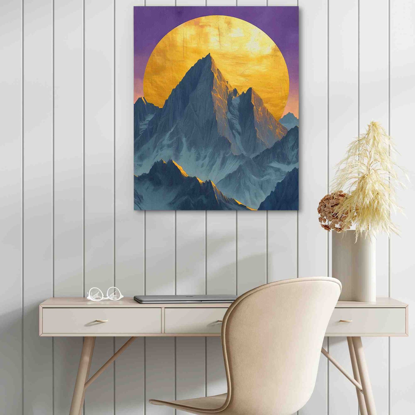 Full Moon Mountain - Large Canvas Print