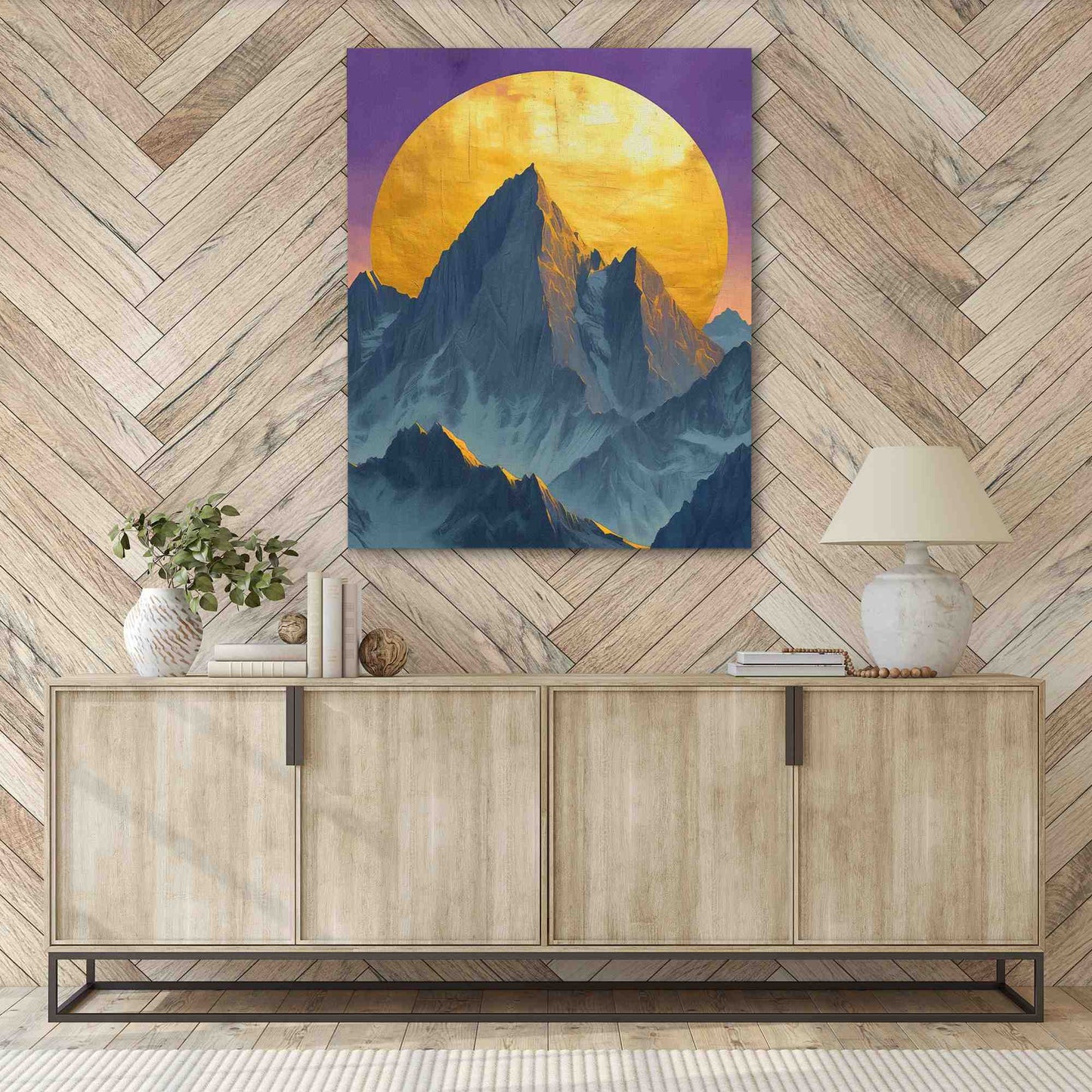 Full Moon Mountain - Landscapes Art