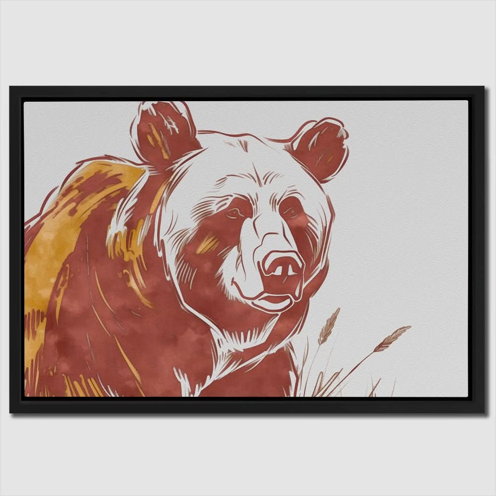 Furry Bear Portrait - Animals Art for Bedroom