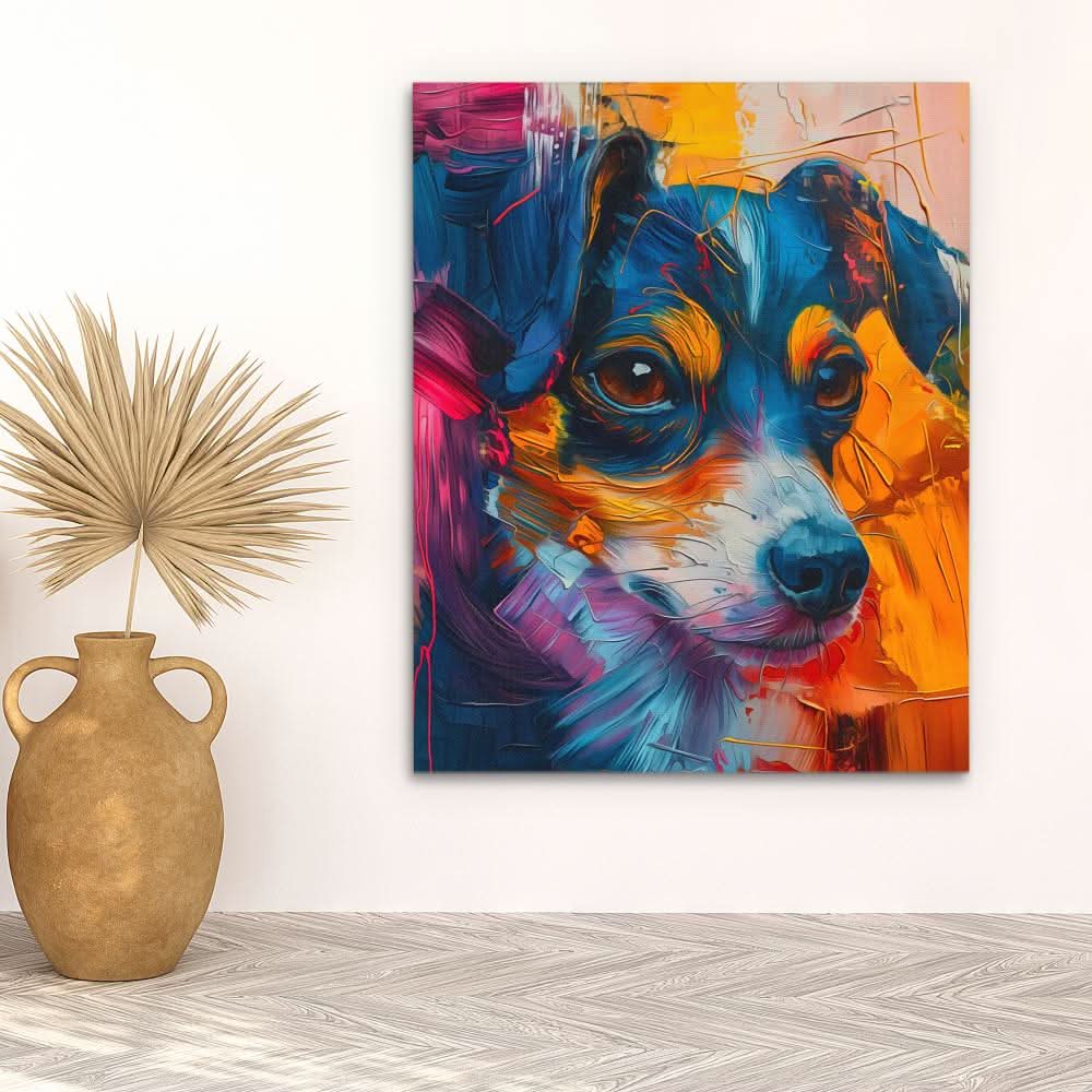 Furry Pup - Colorful Wall Art for Living Room