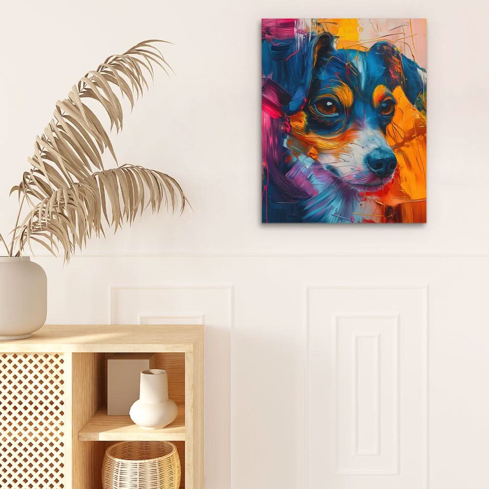 Furry Pup - Large Canvas Print